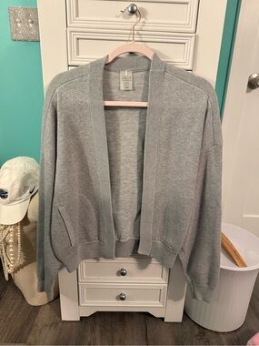 CALIA by Carrie Underwood Light Gray Open-Front Cardigan